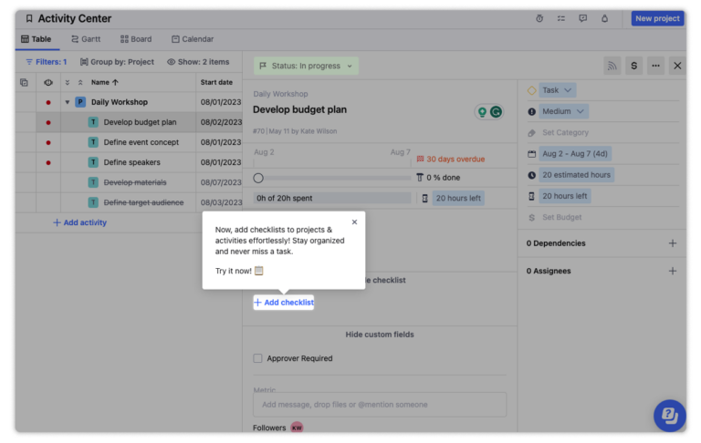 Introducing Checklists and Formulas | Birdview PSA Product Update