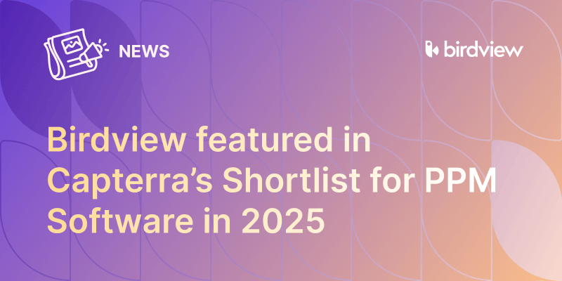 Birdview makes the 2025 Capterra shortlist for Project Portfolio Management Software